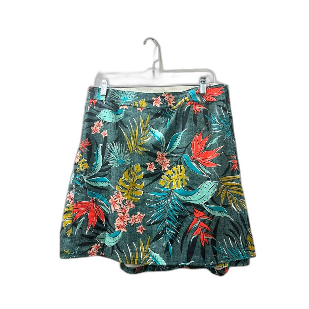 RipSkirt Hawaii Rip Skirt Women's Size Large Green Blue Tropical Print Wrap NWOT